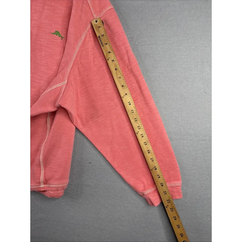 Tommy Bahama Quarter Zip Sweatshirt Men’s 2XLB Pink Pullover Pima Cotton Beach